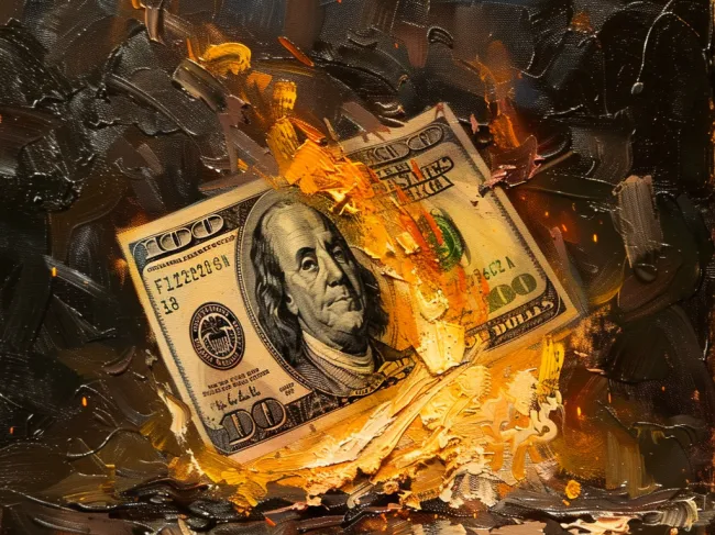 Burning dollar